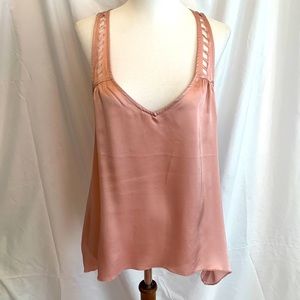 Rory Becca gorgeous blush satin blouse S
